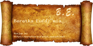 Beretka Eufémia névjegykártya